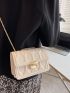 Mini Geometric Embossed Flap Chain Square Bag