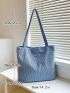 Patch Detail Shoulder Tote Bag
