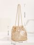Rhinestone Decor Bucket Bag