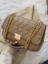 Quilted Chain Flap Square Bag