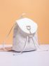 Mini Quilted Pattern Eyelet Decor Bucket Bag