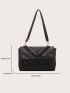 Chevron Pattern Flap Chain Decor Square Bag