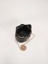 Quilted Faux Pearl Decor Bucket Bag