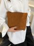 Metal Letter Decor Clutch Bag