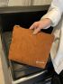 Metal Letter Decor Clutch Bag