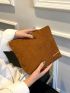 Metal Letter Decor Clutch Bag