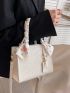 Mini Twilly Scarf Decor Crocodile Embossed Square Bag