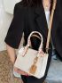 Mini Twilly Scarf Decor Crocodile Embossed Square Bag