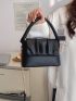 Ruched Decor Flap Square Bag