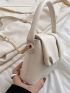 Chain Decor Flap Ruched Bag