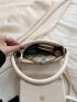 Chain Decor Flap Ruched Bag