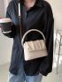 Chain Decor Flap Ruched Bag