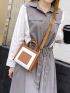 Mini Two Tone Geometric Graphic Square Bag