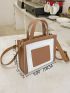 Mini Two Tone Geometric Graphic Square Bag