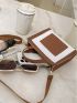 Mini Two Tone Geometric Graphic Square Bag