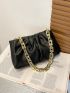 Chain Decor Ruched Bag