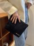 Metal Letter Decor Clutch Bag
