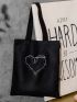 Heart & Letter Graphic Shopper Bag