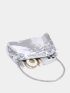 Sequins Detail Chain Square Bag