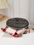 Mini Letter Graphic Studded Detail Circle Bag