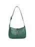 Horsebit Decor Crocodile Embossed Baguette Bag
