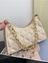 Quilted Chain Baguette Bag