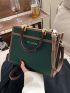 Contrast Binding Satchel Bag
