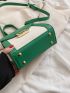Two Tone Flap Square Bag