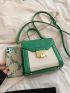Two Tone Flap Square Bag