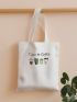 Coffee & Letter Graphic Shopper Bag