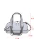 Crocodile Embossed Chain Decor Dome Bag