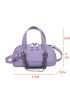 Crocodile Embossed Chain Decor Dome Bag