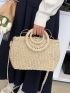 Straw Top Handle Bag