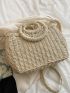 Straw Top Handle Bag