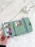Metal Decor Crocodile Embossed Small Wallet