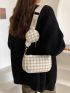 Houndstooth Crossbody Bag With Coin Case