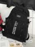 Letter Graphic Drawstring Decor Backpack