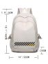 Checkered Graphic Large Capacity Backpack