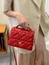Minimalist Quilted Turn Lock Square Bag