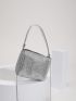 Mini Allover Rhinestone Decor Square Bag