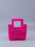 Mini Bead Decor Double Handle Evening Bag
