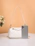 Quilted Pattern Chain Bucket Bag