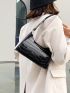 Zebra Striped Print Baguette Bag