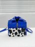 Mini Studded Decor Ruched Zip Front Novelty Bag