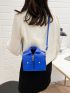 Mini Studded Decor Ruched Zip Front Novelty Bag