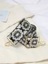 Geometric Embroidery Bag Strap