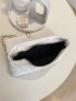 Quilted Pattern Flap Chain Square Bag