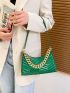 Chevron Pattern Chain Saddle Bag