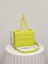 Mini Minimalist Embossed Chain Decor Crossbody Bag