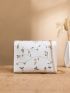 Mini Floral Embroidered Twist Lock Flap Chain Square Bag